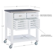 Linon Robbin Wood Rolling Kitchen Storage and Prep Cart in White