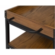 Linon Austin Rolling Metal Wood Bar Cart 3 Shelves Wine and Glass Rack in Brown