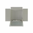 Linon Harper Wood Vanity & Padded Stool Set Front/Side Mirrored Panels in Silver