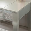 Linon Harper Wood Vanity & Padded Stool Set Front/Side Mirrored Panels in Silver
