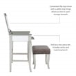 Linon Harper Wood Vanity & Padded Stool Set Front/Side Mirrored Panels in Silver