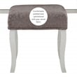 Linon Harper Wood Vanity & Padded Stool Set Front/Side Mirrored Panels in Silver
