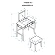 Linon Harper Wood Vanity & Padded Stool Set Front/Side Mirrored Panels in Silver