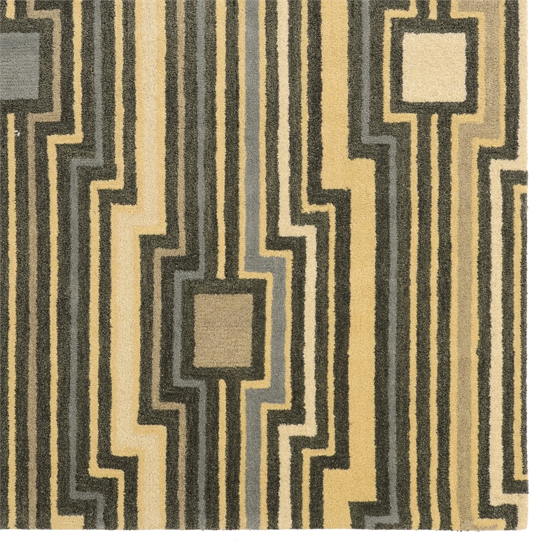Linon Aspire Board Hand Tufted Wool 2'x3' Rug in Gray