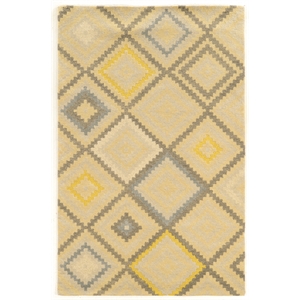 Linon Aspire Stitch Hand Tufted Wool 60&quot x 96&quot Rug in Natural
