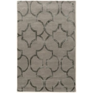 Linon Aspire Geo Hand Tufted Wool 8'x11' Rug in Gray