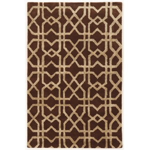 Linon Aspire X's Hand Tufted Wool 2'x3' Rug in Brown