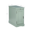 Linon Bartow Multi Function Storage Accent Table USB Charging in Aqua Blue Wood
