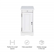 Linon Bartow Multi Function Storage Accent Table Charging Station in White Wood