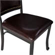 Linon Franklin 5 Piece Wood/Metal Faux Leather Dining Set in Rustic Umber Brown