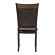 Linon Franklin 5 Piece Wood/Metal Faux Leather Dining Set in Rustic Umber Brown