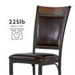 Linon Franklin Metal Faux Leather Dining Chairs in Rustic Umber Brown (Set of 2)
