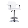 Linon White Quilted Faux Leather Gas-Lift Adjustable Swivel Bar Stool in Chrome