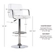 Linon White Quilted Faux Leather Gas-Lift Adjustable Swivel Bar Stool in Chrome