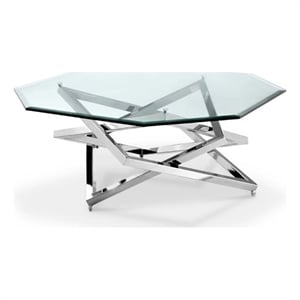 Magnussen Lenox Square Octagonal Coffee Table in Nickel