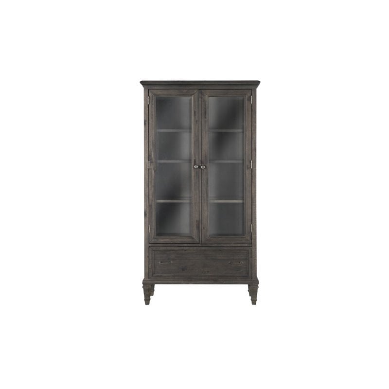 Magnussen Sutton Place Curio Cabinet in Weathered Charcoal