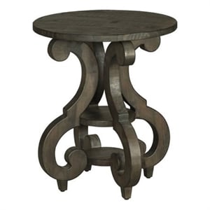 Magnussen Bellamy Round Accent End Table in Peppercorn