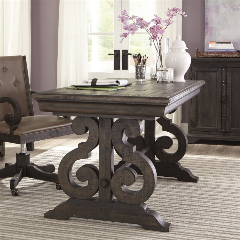 Magnussen Bellamy Writing Desk in Weathered Peppercorn