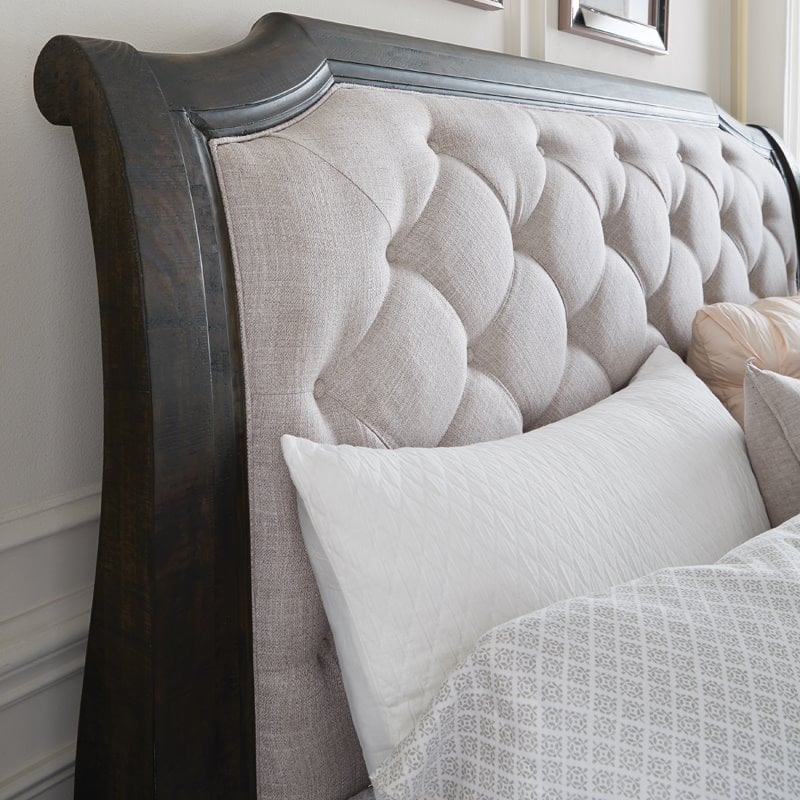 Magnussen Bellamy Traditional Peppercorn King Sleigh Headboard