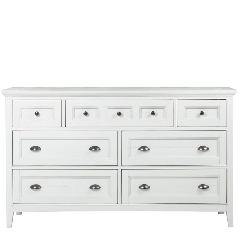 Magnussen Heron Cove Relaxed Traditional Soft White 7 Drawer Dresser