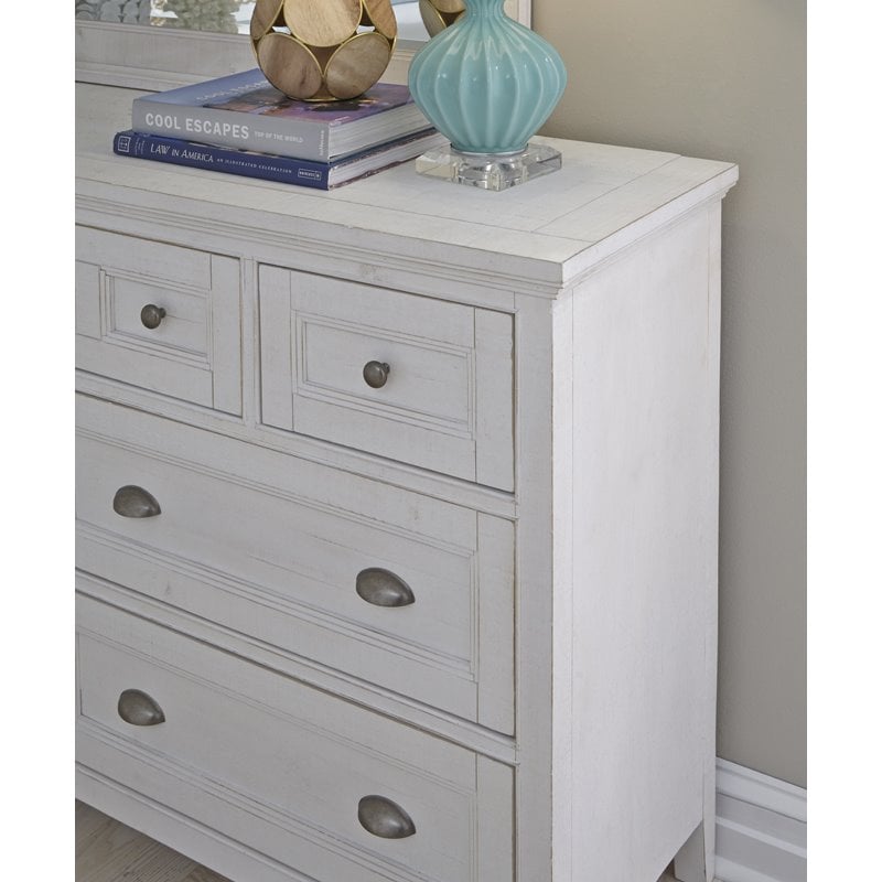 Magnussen Heron Cove Relaxed Traditional Soft White 7 Drawer Dresser