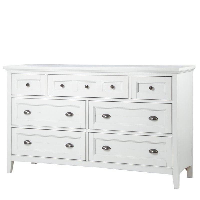 Magnussen Heron Cove Relaxed Traditional Soft White 7 Drawer Dresser