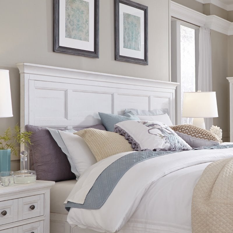 Magnussen Heron Cove Relaxed Traditional Soft White Queen Panel Headboard