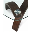 Magnussen Allure Pie Shaped Cocktail Table in Hazelnut with Glass Top