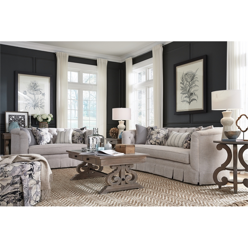 Magnussen Tinley Park Round Accent End Table in Dovetail Gray
