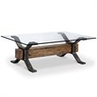 Magnussen Sawyer Rectangular Cocktail Table with Glass Top and Brown