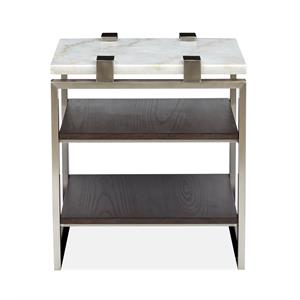 Magnussen Paradox Rectangular Stainless Steel Frame End Table