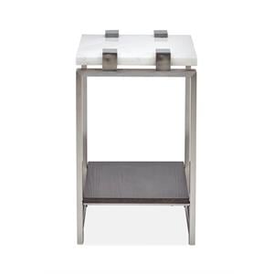Magnussen Paradox Rectangular Stainless Steel Frame Accent Table
