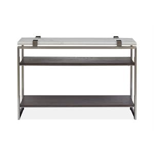Magnussen Paradox Rectangular Sofa Table in White/Roasted Almond
