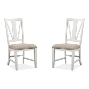 Magnussen Heron Cove Dining Side Chair with Upholstered Seat (Set of 2)