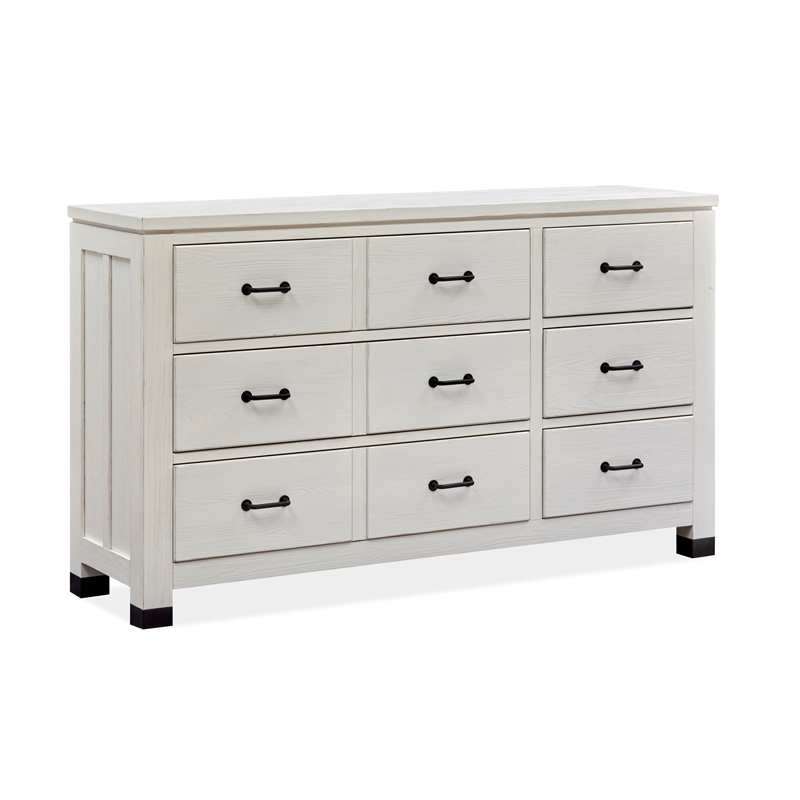 Magnussen Home Newport 9-Drawers Bedroom Dresser in Alabaster