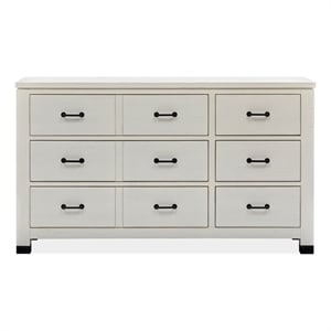 Magnussen Home Newport 9-Drawers Bedroom Dresser in Alabaster