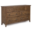 Magnussen Home Bay Creek Toasted Nutmeg Drawer Dresser With Landscape Mirror