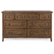 Magnussen Home Bay Creek Toasted Nutmeg Drawer Dresser With Landscape Mirror