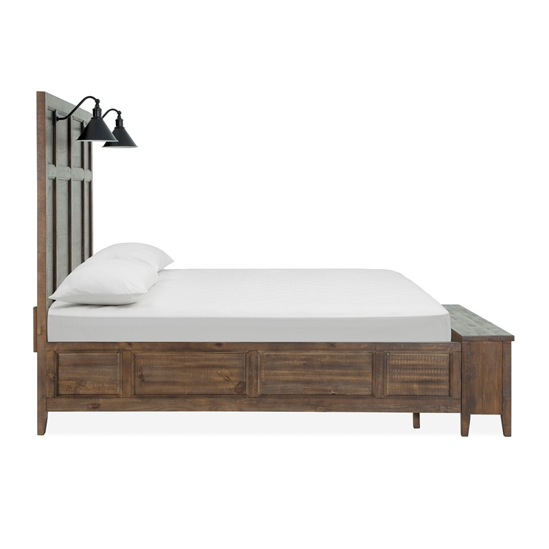 Magnussen Home Bay Creek Toasted Nutmeg Queen Lamp Panel Storage Bed