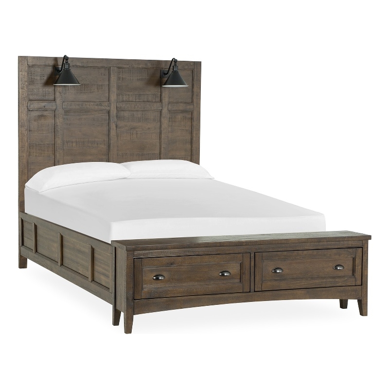 Magnussen Home Bay Creek Toasted Nutmeg Queen Lamp Panel Storage Bed
