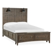 Magnussen Home Bay Creek Toasted Nutmeg Queen Lamp Panel Storage Bed