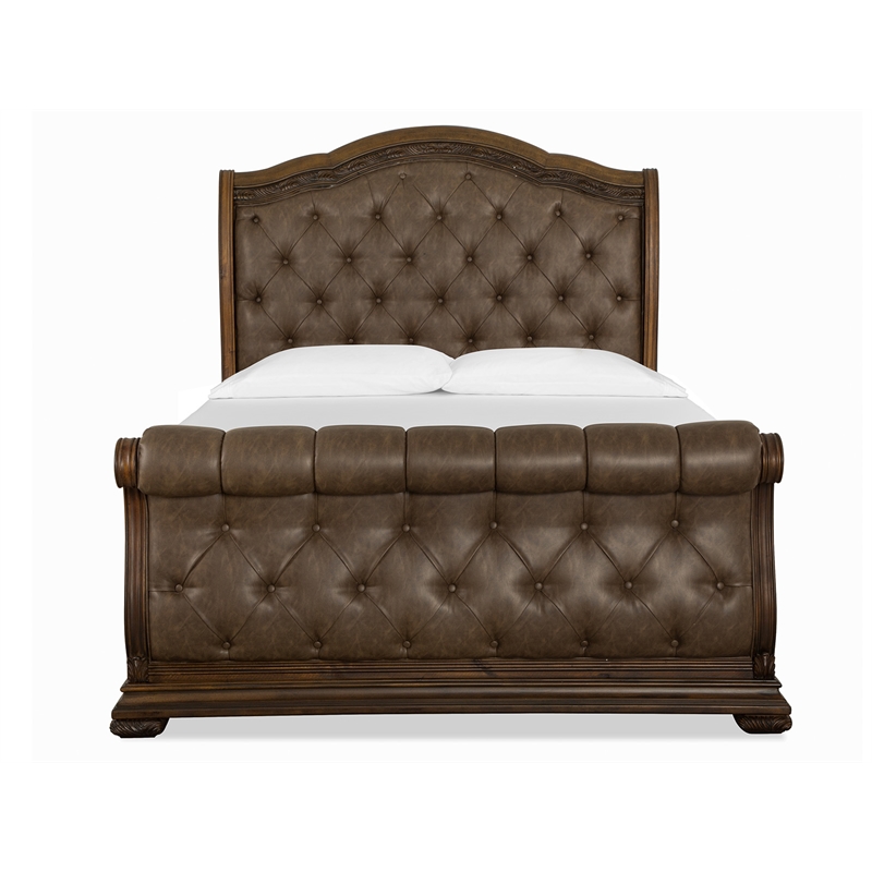 Magnussen Home Durango Willadeene Brown Queen Upholstered Sleigh Bed