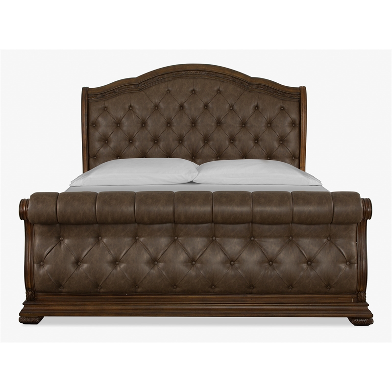 Magnussen Home Durango Willadeene Brown California King Upholstered Sleigh Bed
