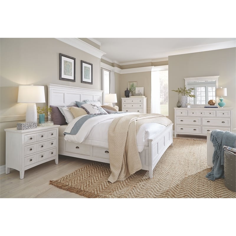 Magnussen Home Heron Cove Chalk White And Dovetail Grey 2 Tone 5-Drawers Chest
