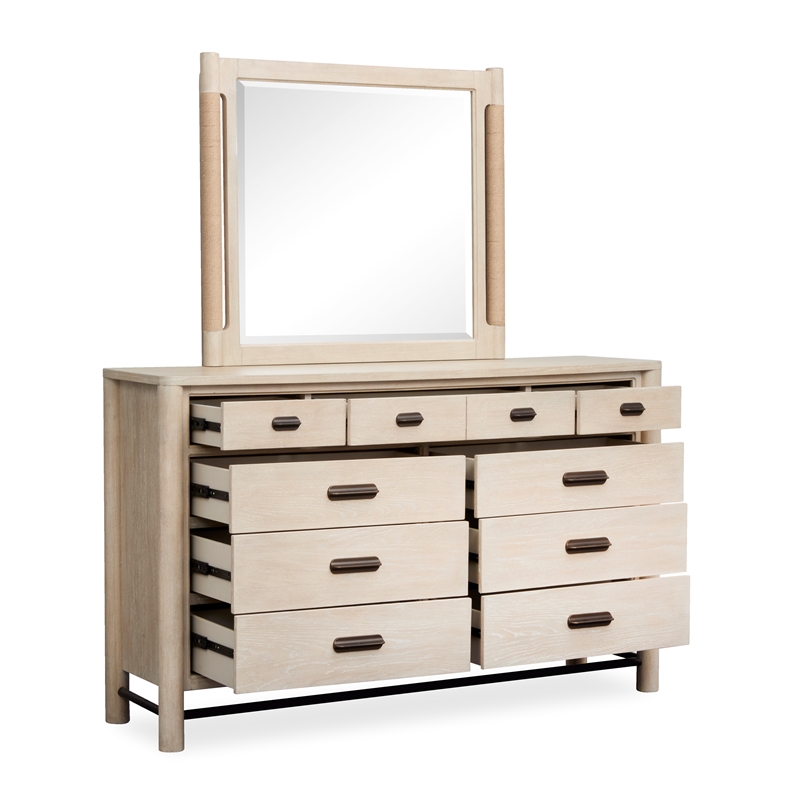 Salt Life Home Sunset Cove Sanibel Brown Drawer Dresser With Landscape Mirror