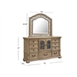 Magnussen Home Marisol Fawn Drawer Dresser With Shaped Mirror in Fawn Finish