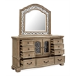 Magnussen Home Marisol Fawn Drawer Dresser With Shaped Mirror in Fawn Finish