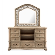 Magnussen Home Marisol Fawn Drawer Dresser With Shaped Mirror in Fawn Finish
