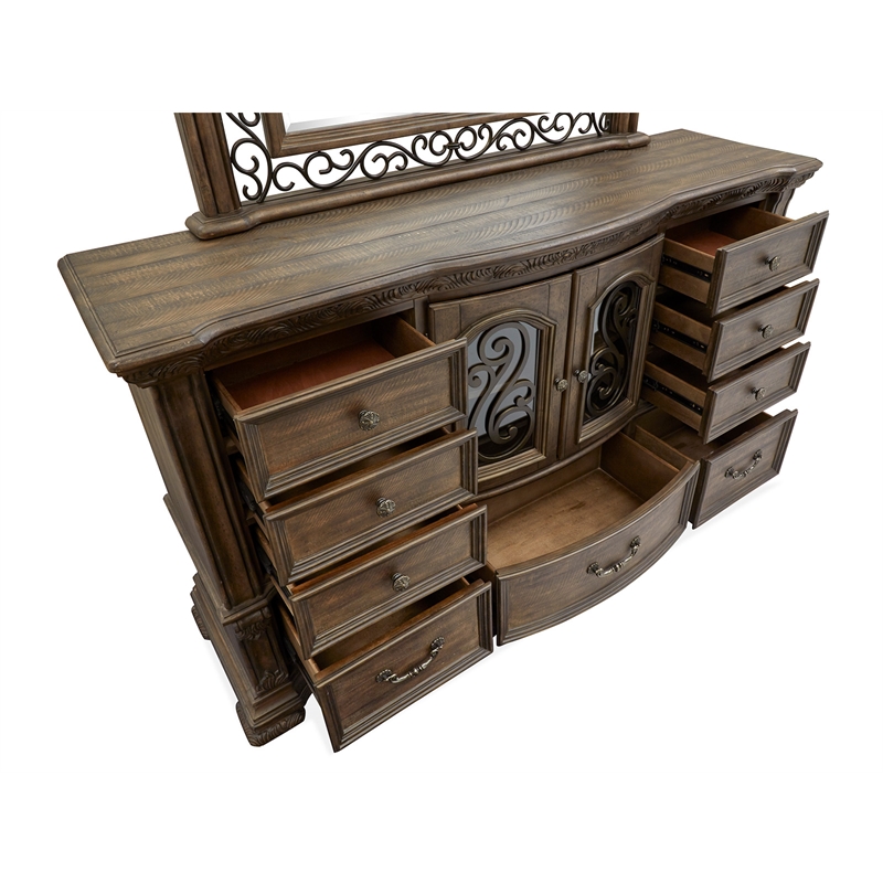 Magnussen Home Durango Willadeene Brown 9-Drawers Bedroom Dresser