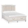 Magnussen Home Willowbrook Egg Shell White Queen Panel Upholstered Storage Bed